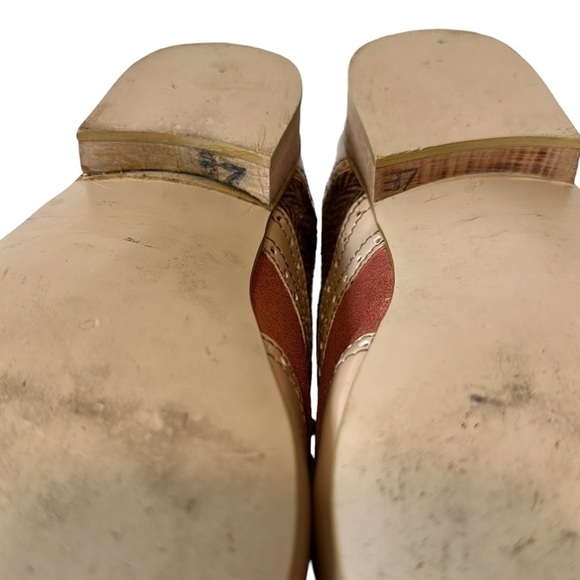 Dsign Step Leather With Broguing Herringbone Tweed Booties - Size US 6 - Picture 7 of 15